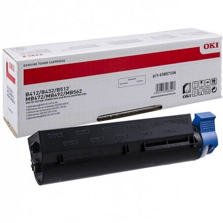 Oryginalny toner 45807106 do OKI B412 B432 B512 MB472 MB492 MB562 7K