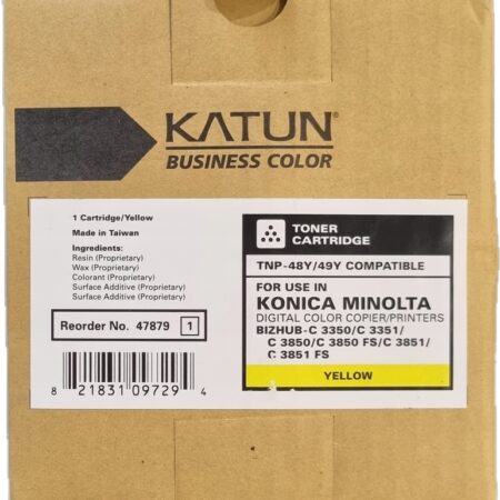 Toner Katun TNP48Y / TNP49Y 47879 Konica minolta bizhub C3350 C3850 C3850FS