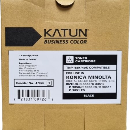 Toner Katun TNP48K / TNP49K 47876 Konica minolta bizhub C3350 C3850 C3850FS